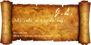 Jónás Loréna névjegykártya